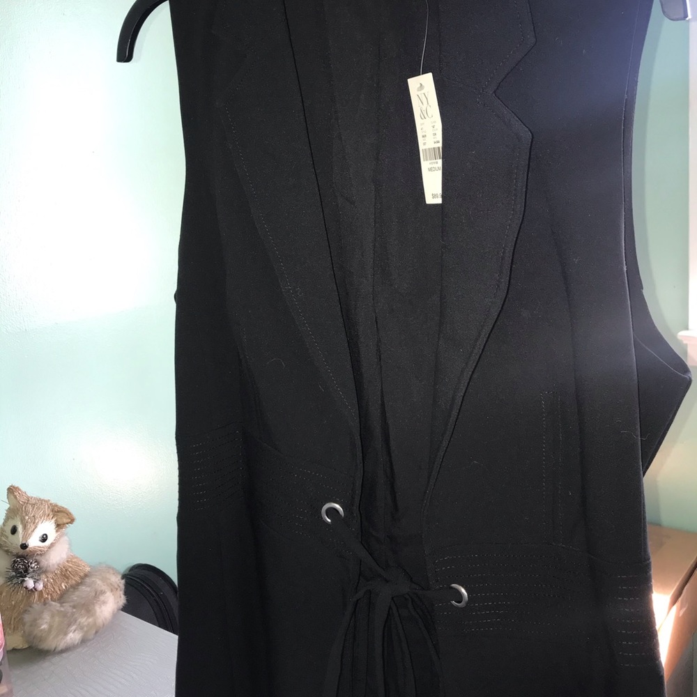 Long black office vest